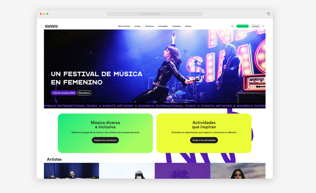 Portada Web de Wimen Festival